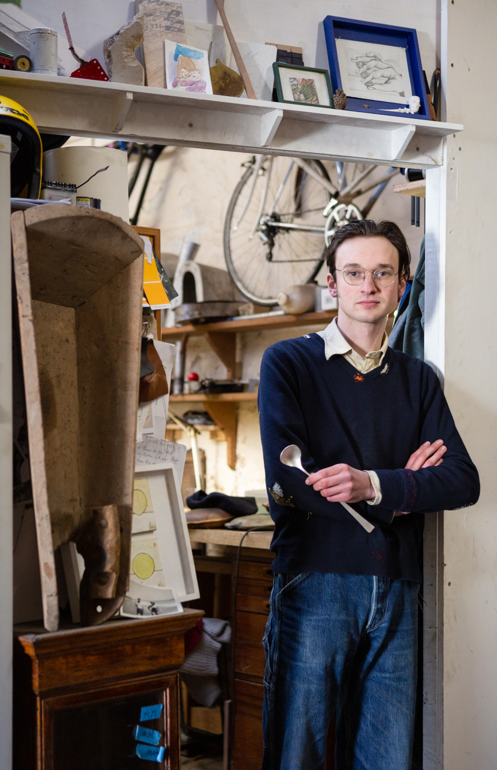 Callum Partridge in his studio. Photograph by Jayne Lloyd for The Goldsmiths' Company.