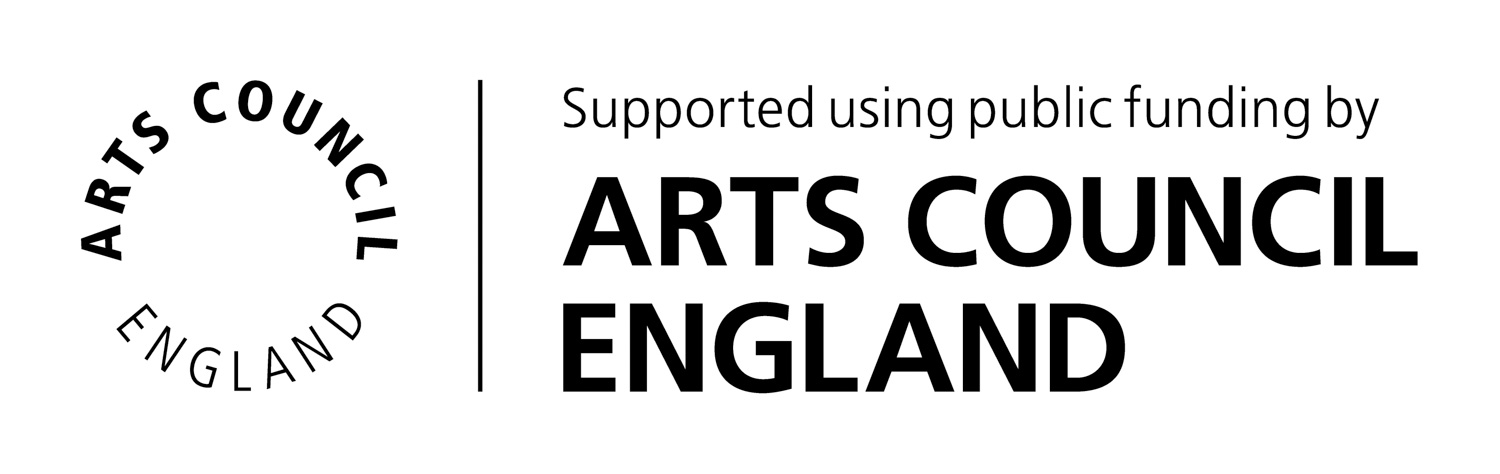 Logo showing (in a circle to the left) 'ARTS COUNCIL ENGLAND', a vertical line and 'Supported using public funding by ARTS COUNCIL ENGLAND'