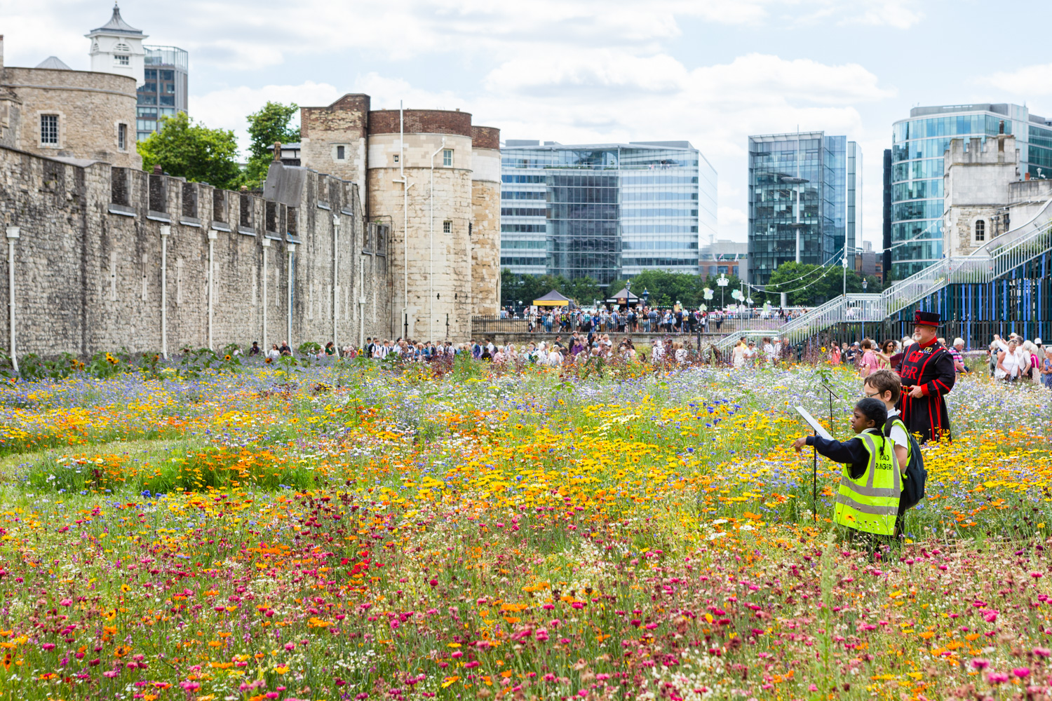 Superbloom Schools Celebration Day at the Tower of London. Photograph by Jayne Lloyd for Historic Royal Palaces.