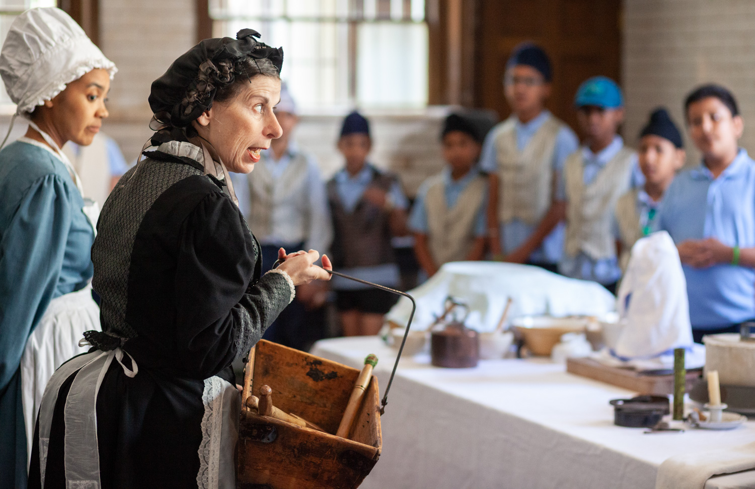 Below Stairs School Session, Gunnersbury Park Museum. Photograph by Jayne Lloyd.