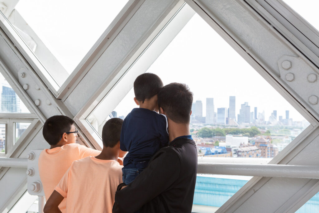 Family Activites at Tower Bridge, London. Photograph by Jayne Lloyd.